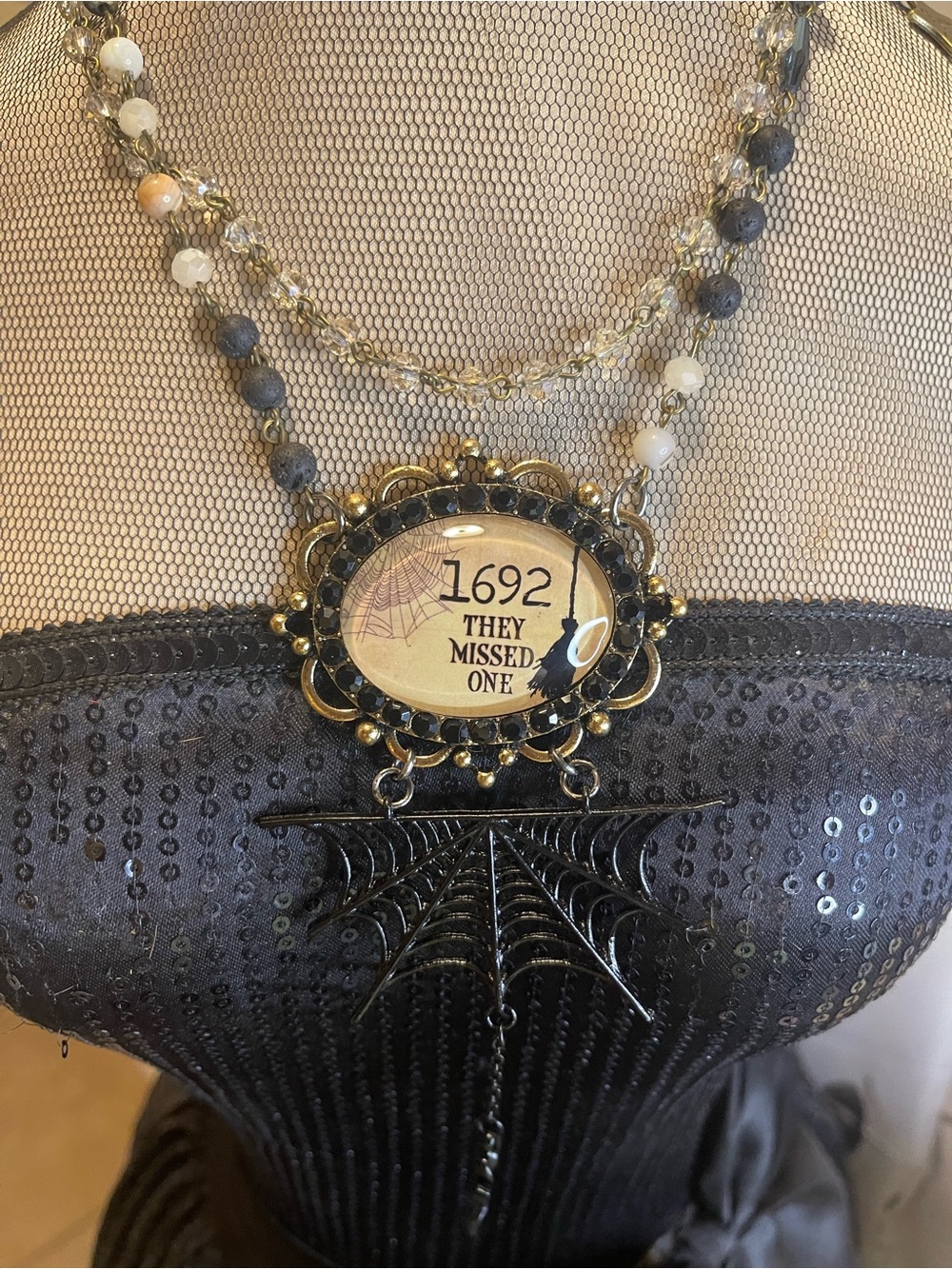 Gypsy South Halloween'1692 They Missed One' Statement Necklace